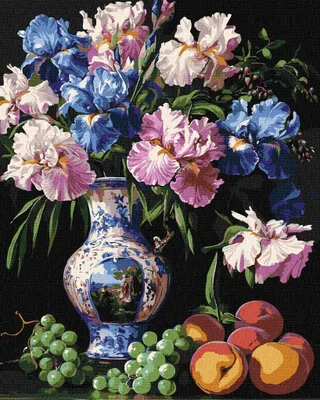 Image de Peinture par numéros - La beauté des iris 40 x 50 cm - Ideyka