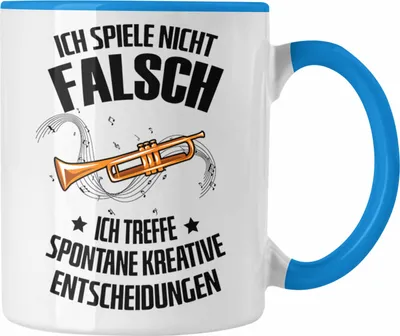 Produktbild von Trendation - Tasse Posaunist Geschenk Lustiges Geschenkidee Posaunen-Spieler (Blau)