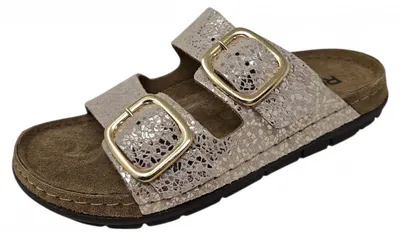 Image de Rohde Femmes Pantolette Cuir Boucle Motif chatoyant Rodigo-D 5857, Taille:39 EU, Couleur:Beige
