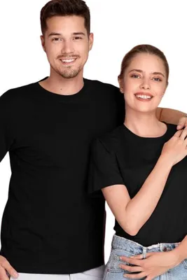 Zdjęcie produktu dla Bawełniana, lekka koszulka uni , 100% bawełny, bez nadruku, jednolity kolor, 150 g/m2, kolor czarny, rozmiar M