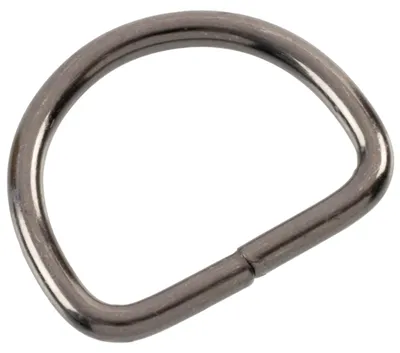 14 Halbmondringe aus Metall, Graphit, 16 mm Banddurchführung