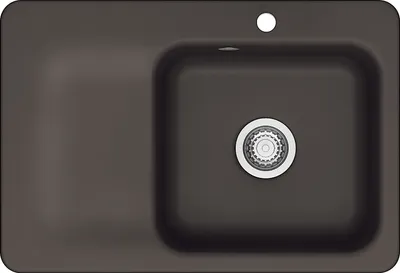 Produktbild von KeraDomo Spüle JUNA 75 in SIENA - Becken rechts mit Handbetätigung / Systemceram / Keramikspüle