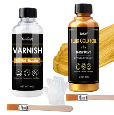 Immagine prodotto di Pittura acrilica metallizzata color oro con vernice protettiva - 100 g
