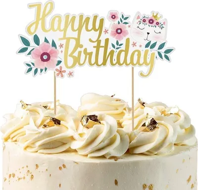Produktbild von Katzen Party Kuchendekoration Happy Birthday
