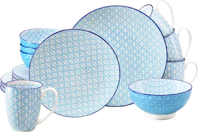 Produktbild von CreaTable, 24760, Mediterran Blau, Kombiservice 16-tlg, Steinzeug