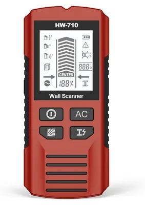 Image de Détecteur de montants et de cloisons, détecteur numérique portable avec écran LCD pour le bois, le métal et les câbles électriques (rouge)