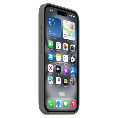 Produktbild von Apple iPhone 16 Silikon Case mit MagSafe – Steingrau, Cover, Apple, iPhone 16, 15,5 cm (6.1"), Grau