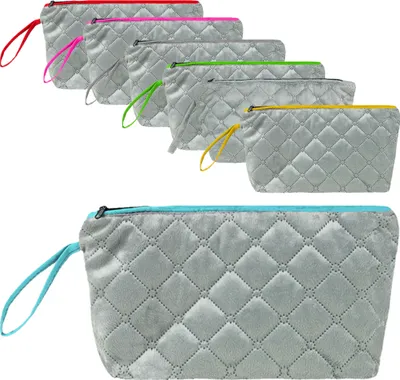 Produktbild von Großer Kosmetiktasche Kulturbeutel Organizer für Damen MULTIFUNKTIONALE glamourös Weich (Grau-Blau)