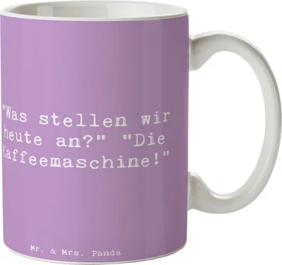 Produktbild von Mr. & Mrs. Panda Kaffeebecher Spruch Freude am Morgen - Lavendeltraum - Geschenk, Trinktasse, Zitat, Gefühl, Tasse, Kaffeetasse, positive Energie, Stimmung, Pott, Gefühle