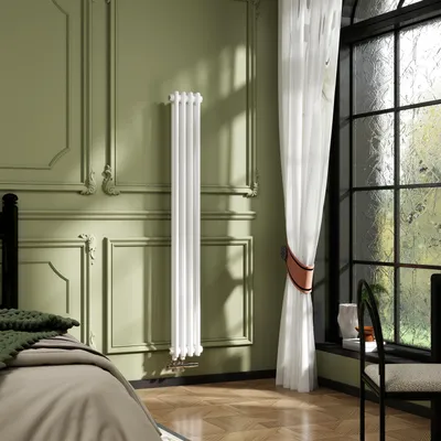 Produktbild von AICA Traditioneller Kohlenstoffstahl Heizkörper mit Seitenanschluss 1500×200mm 2 Säulen 557W Gusseisen-Stil Weiß