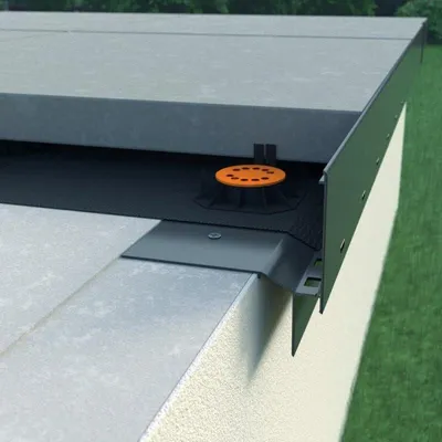 Produktbild von Aluminium Traufprofil W60 200 cm in Grau | Abschluss von Terrassen und Balkonen | Belüftete Böden | Wasserablaufsysteme | Korrosionsschutz für Balkonprofile