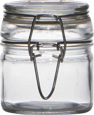 Produktbild von INNA-Glas Mini Drahtbügelglas Poppy mit Deckel, Zylinder - rund, klar, 7cm, Ø 6cm - Vorratsglas