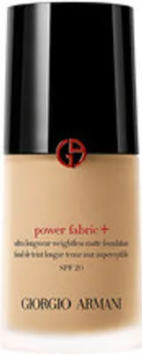 A product shot of a bottle of Giorgio Armani Power Fabric+ foundation.