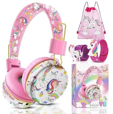 Zdjęcie produktu dla Słuchawki bezprzewodowe dla dzieci jednorożec kawaii zestaw prezent