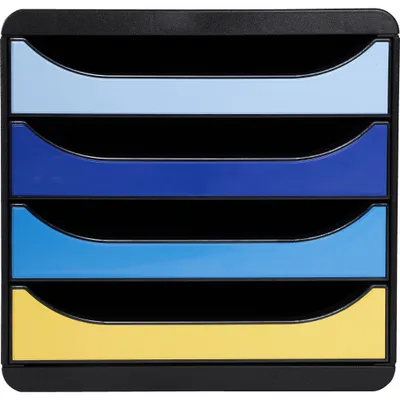 Obrázok produktu pre Exacompta zásuvkový box Big Box Plus 4 otvorené zásuvky Bee Blue assorted