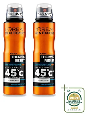 Imagen del producto de 2 x L'Oréal Men Expert Desodorante en Aerosol Termorresistente - 150 ml - Pack ahorro - 2 unidades