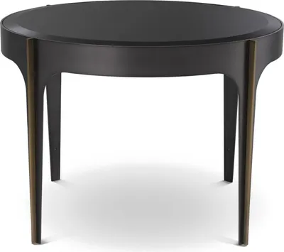 Produktbild von Casa Padrino Luxus Beistelltisch Bronze / Messing / Schwarz Ø 64 x H. 43,5 cm - Runder Edelstahl Tisch mit Glasplatte - Luxus Wohnzimmer Möbel