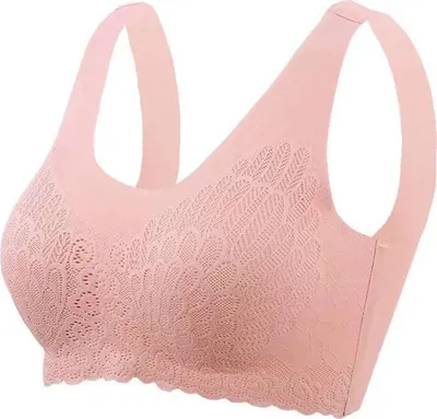 Produktbild von Damen Sport-BH Nahtlose Abnehmbare Pads Einfarbig Spitzendekor Weich Elastisch Atmungsaktiv Bruststütze Ohne Bügel Damen Unterwäsche Alltags-BH