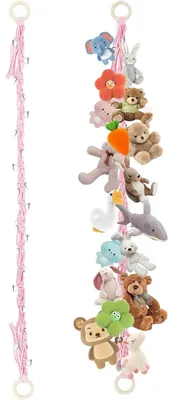 Stofftiernetz rosa 2er-Set mit 40 Klammern, 200 cm