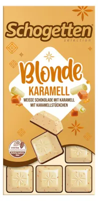 Zdjęcie produktu dla Schogetten Blonde Caramel Biała czekolada z karmelem opakowanie 100g