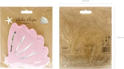 Produktbild von PartyDeco Servietten Muschel 13 x 125 cm 1 Packung 20 Stück