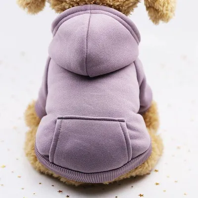 Productafbeelding van Wintertrui voor honden - Warme kleding - Met zakken - Voor kleine honden - Geschikt voor binnen en buiten - Maat M - Lichtblauw