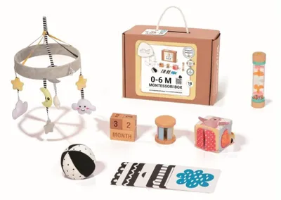 Obrázek produktu pro EliNeli, hračky pro hraní rolí, Montessori box pro kojence 0-6 měsíců - vzdělávací box