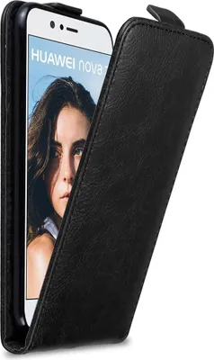 Obrázek produktu pro Cadorabo pouzdro pro Huawei NOVA 2 Protective Cover in Black Flip Case Obal na mobilní telefon