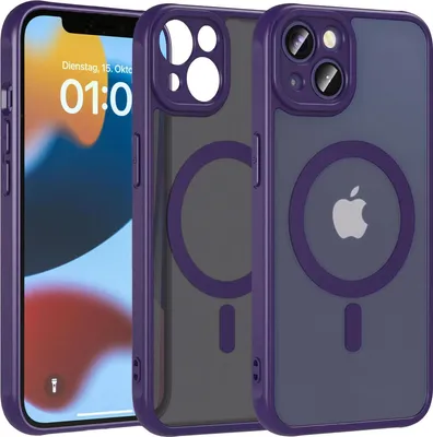 Immagine prodotto di Custodia magnetica per iPhone 12 custodia Magsafe Custodia protettiva antiurto in TPU telaio forte anello magnetico, viola