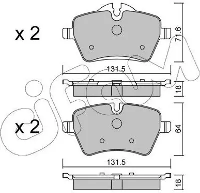 Produktbild von CIFAM Bremsbeläge Satz Vorne Bremsklötze für MINI Schrägheck (R56) 822-768-0