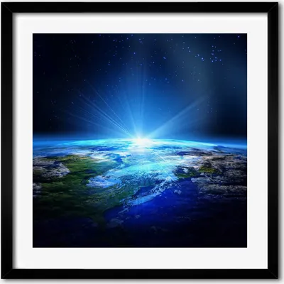 Produktbild von Bild - 50 cm x 50 cm - MDF - Rahmen, Wandkunst - Planet Erde