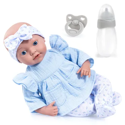 Obrázek produktu pro Bayer Design 93827AL, panenka "Reborn", 38 cm, realistická, s lahví a dudlíkem - dárek pro dívky i chlapce