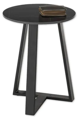 Immagine prodotto di Tavolino da caffè rotondo, nero - Tavolino moderno per il soggiorno con piano in Vetroceramica e