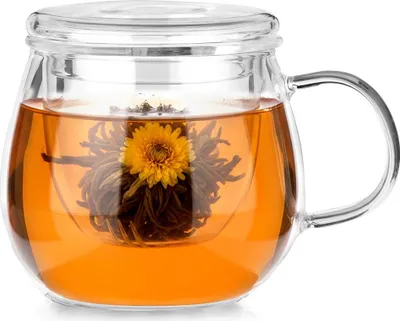 Produktbild von Vilde | Teetasse mit Sieb & Deckel 400ml - Glas - Teebereiter - Borosilikatglas