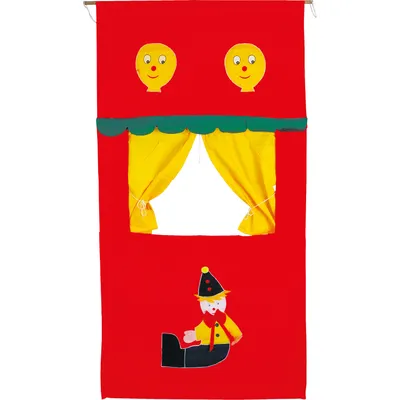 Produktbild von Small Foot 7174 Kasperletheater aus Textil, mit rückwärtigen Taschen, rot (1 Stück)