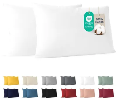 Immagine prodotto di Federa in jersey di cotone - 30 x 50 cm - Bianco - Set da 2