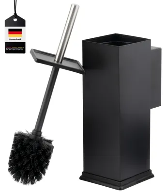 Immagine prodotto di set WC bremermann incl. supporto a parete, portaspazzolino WC quadrato in acciaio inox