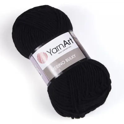Produktbild von YarnArt Merino Bulky 585 Schwarz – Dicke, Weiche Wolle mit Merino & Acryl, Ideal zum Stricken