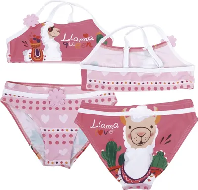 Produktbild von Lama Bikini - 8 Jahre - Badeanzug Beachware Bademode Kinderkleidung Alpaka Kinderbikini Bustier