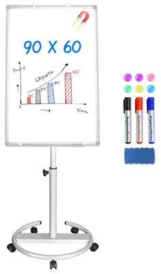 Produktbild von Mobile Whiteboard – 90 x 60 cm, magnetisch – Aluminiumrahmen