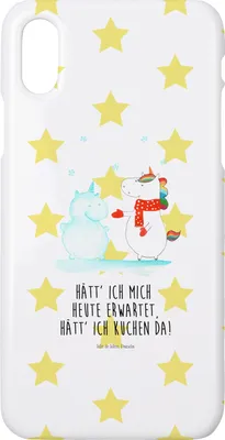 Produktbild von Mr. & Mrs. Panda Iphone 10 Handyhülle Einhorn Schneemann - Weiß - Geschenk, Schnee, Kuchen, Cover, X, Handy, Weihnachten, Unicorn, Hülle