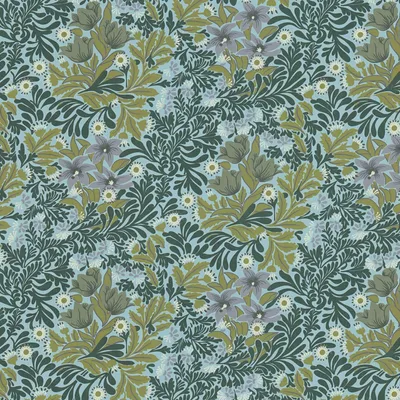 Produktbild von Profhome 390572-GU Blumen Tapete Floral matt grün türkis weiß oliv-grün 5,33 m2