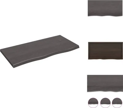 Imagen del producto de vidaXL Estantería de pared, gris oscuro, 100x50x(2-4) cm, madera maciza de roble, tratada - Estanterías de pared