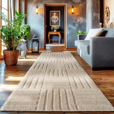 Immagine prodotto di Homebyhome Tappeto a Pelo Alto per Soggiorno Stile Boho Scandinavo Effetto 3D Shaggy Morbido e Soffice, Dimensioni: 80x250 cm