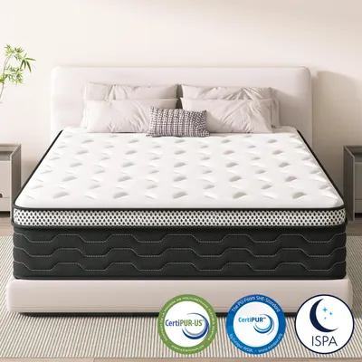 Produktbild von DEWINNER Einzelmatratze, 120x200 cm, 27 cm Höhe, Feder- und Schaumstoffmatratze, perfekte Unterstützung, mittlere Härte, milbenfest, allergiefest