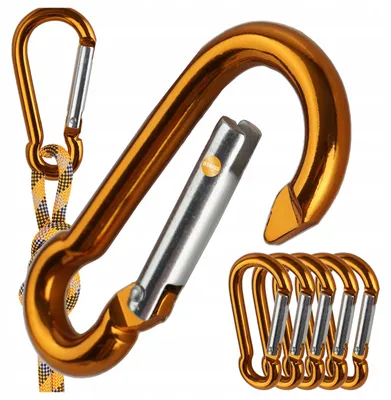 Produktbild von Begris Aluminium Karabinerhaken 40mm für Schlüssel & Zubehör, 5 Stück