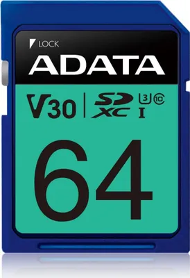 Image de Adata Carte mémoire ADATA ASDX64GUI3V30S-R 64 GB SDXC UHS-I Class 10