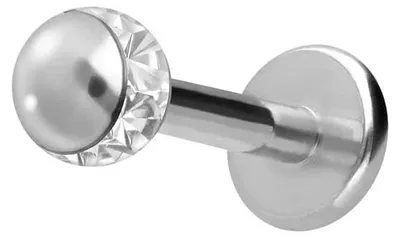 Produktbild von Ohrpiercing, Nasenpiercing Titan Labret EPOXY-RING-KUGEL