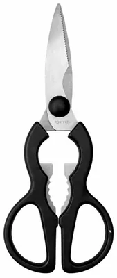 Produktbild von RÖR | Allzweck Küchenschere | Edelstahl rostfrei & extra scharf | Ergonomische Kunststoffgriffe | mit Flaschenöffner & Drehverschlussöffner | spülmaschinengeeignet | Multifunktionsschere