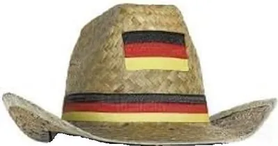 Produktbild von Strohhut "Deutschland" mit Kordel und Hutband